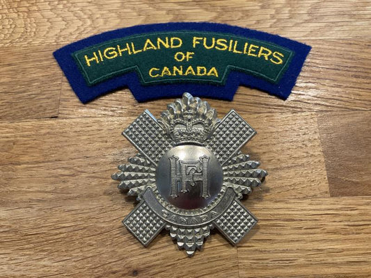 Gradia Militaria -  Highland Fusiliers of Canada cap badge & shoulder title.