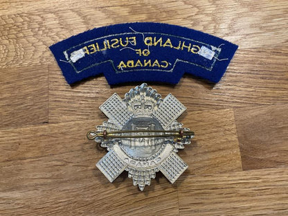 Highland Fusiliers of Canada cap badge & shoulder title.