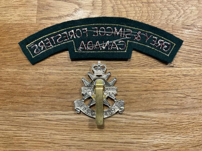 Grey & Simcoe Foresters of Canada cap badge & title.