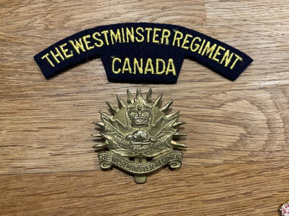 Gradia Militaria -  The Westminster Regiment of Canada cap badge & shoulder title.