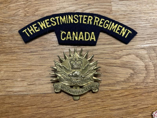 Gradia Militaria -  The Westminster Regiment of Canada cap badge & shoulder title.