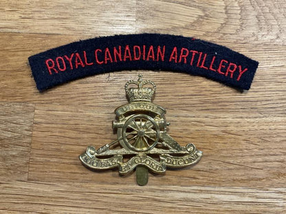 Gradia Militaria -  Royal Canadian Artillery cap badge & shoulder title.