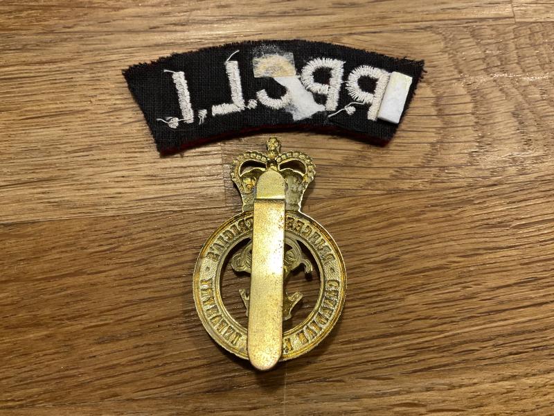Princess Patricias Canadian Light infantry cap badge & title