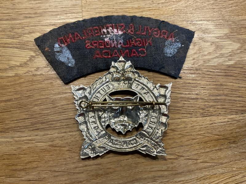Argyll & Sutherland Highlanders of Canada cap badge & title.