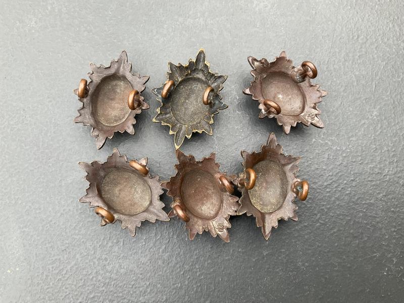 WW1/2 Coldstream Guards Officers rank stars, set of 6