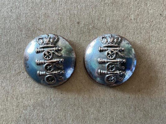 Gradia Militaria -  Victorian R.A Volunteers Field service cap buttons 1855-73.