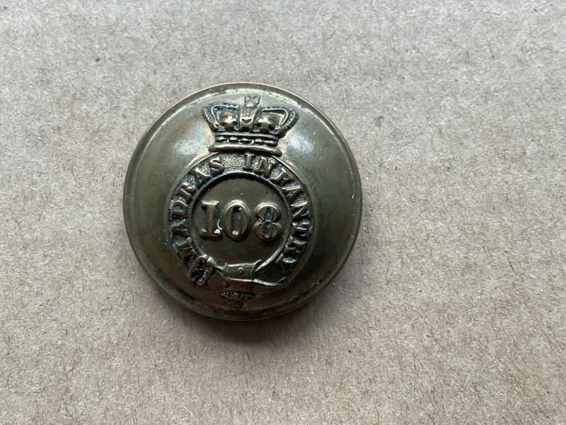 Gradia Militaria -  QVC 108th Madras Infantry button by Jennens.