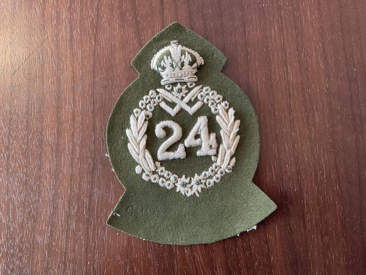 Gradia Militaria -  K/C 24th Regiment, Battalion, militia, large cloth badge.