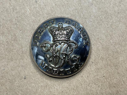 Gradia Militaria -  QVC First Derby Militia officers silver plated button.