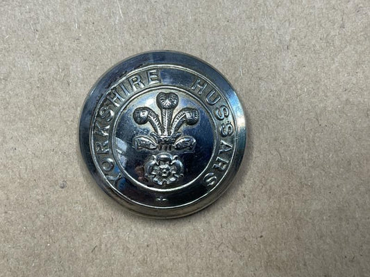 Gradia Militaria -  Yorkshire Hussars officers silver plated 24mm button