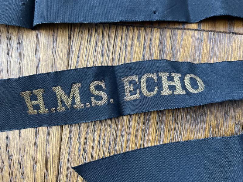WW2 Royal Navy H.M.S. ECHO cap tally