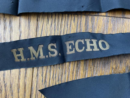 WW2 Royal Navy H.M.S. ECHO cap tally