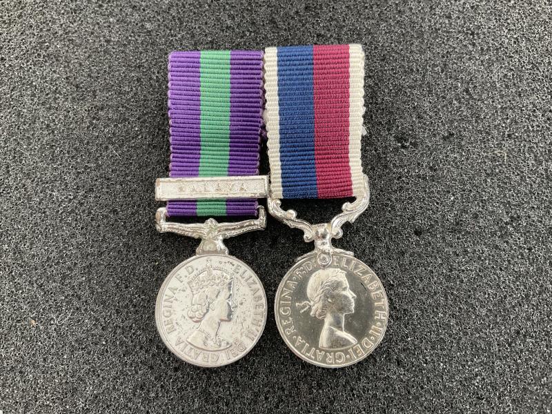 Gradia Militaria -  Miniature RAF G.S.Medal ( Malaya bar) & L.S.G.C mounted for wear.
