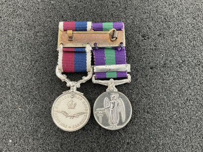 Miniature RAF G.S.Medal ( Malaya bar) & L.S.G.C mounted for wear.