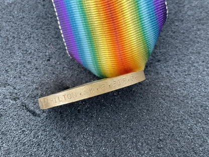 Victory; R-11120 Pte W.H. CHILTON K.R.RIF.C served France.