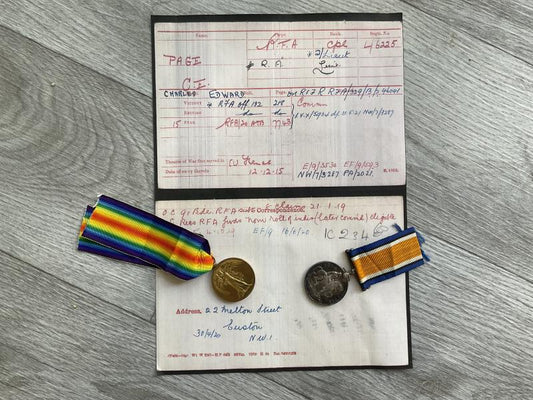 Gradia Militaria -  WW1 Pair to Lieut Charles Edward PAGE RFA.