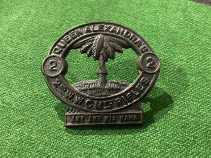 Gradia Militaria -  WW1 N.Z 2nd Wellington West Coast Mounted Rifles cap badge.
