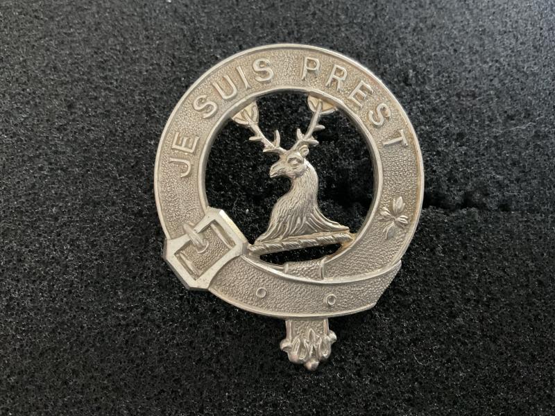 Gradia Militaria -  Lovat Scouts white metal glengarry badge.