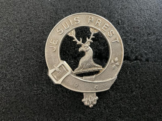 Gradia Militaria -  Lovat Scouts white metal glengarry badge.