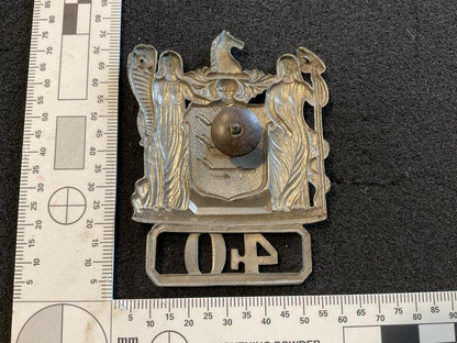 New Jersey Police Department Officer number 40 cap badge.
