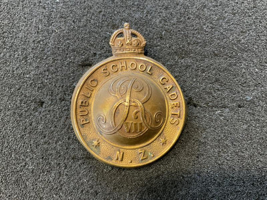 Gradia Militaria -  Edward VII new zealand public school cadets cap badge