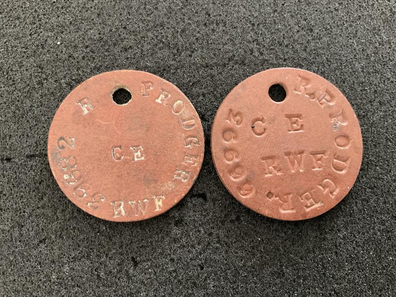 Gradia Militaria -  WW1 Dog Tags; Richard PRODGER R.W.F.
