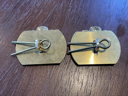 Pembrokeshire Yeomanry (Fishguard) anodised collar badges.