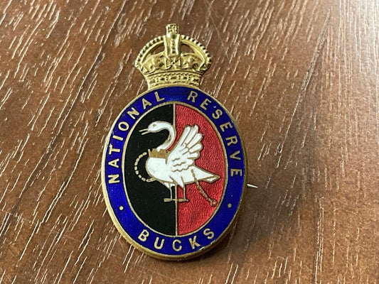 Gradia Militaria -  WW1 Bucks National Reserve enamel lapel badge.