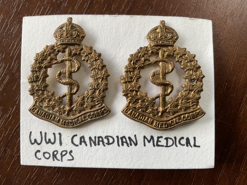 Gradia Militaria -  WW1 Canadian Medical Corps collar badges.
