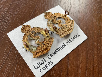 WW1 Canadian Medical Corps collar badges.