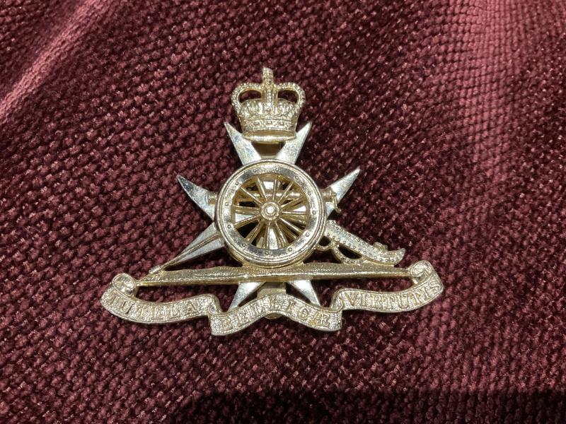 Gradia Militaria -  Q/C Anodised Royal Malta Artillery cap badge by FIRMIN.