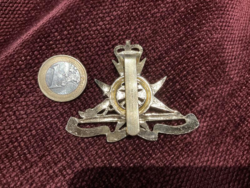 Q/C Anodised Royal Malta Artillery cap badge by FIRMIN.
