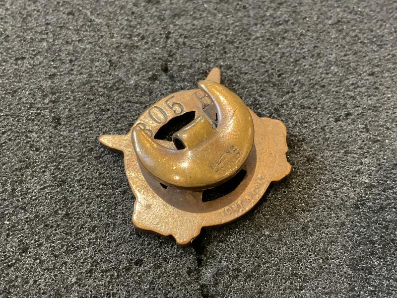 WW1 Old Contemptibles Association lapel badge number 805B.