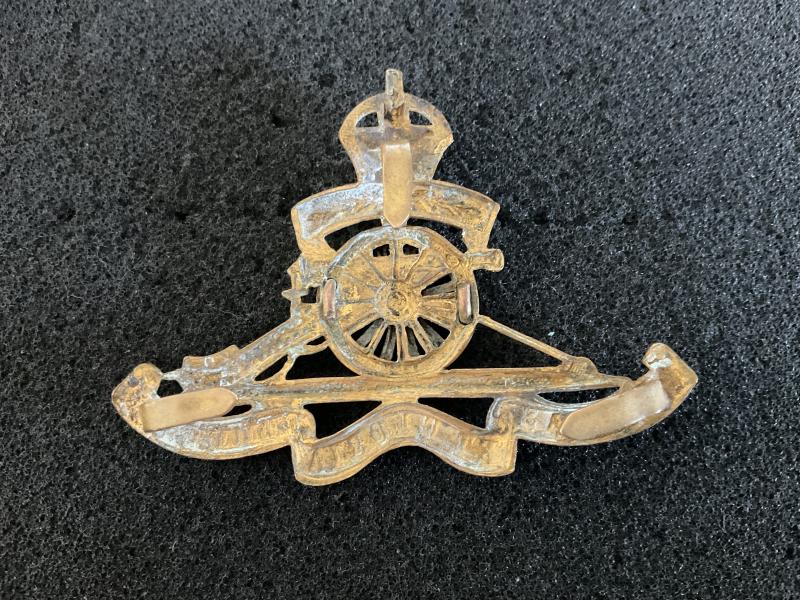 Post 1902 Territorial Army Royal Artillery officers cap badge.