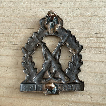 South African, Regiment Tobin Muller brass cap badge.
