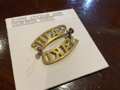 WW2 South African Army Ordnance Corps shoulder title.