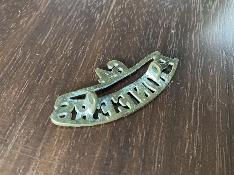 Indian Army; 64th Pioneers Regiment brass shoulder title.