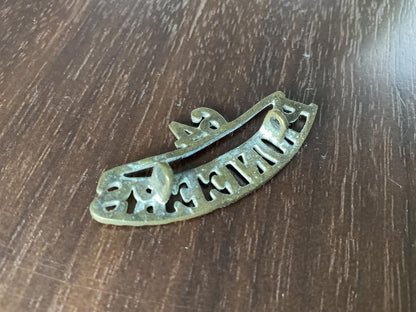 Indian Army; 64th Pioneers Regiment brass shoulder title.