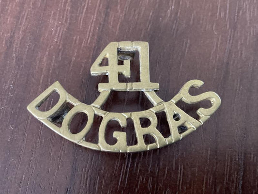 Gradia Militaria -  WW1 Indian Army; 41st DOGRAS Regiment brass title.