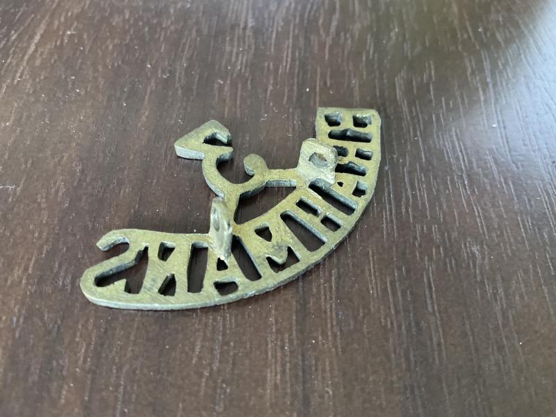 Indian Army ; 3rd BRAHMANS brass shoulder title.