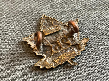 WW1 C.E.F 25th Infantry Battalion collar badge by Gaunt.