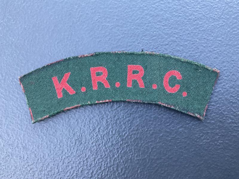 Gradia Militaria -  WW2 Printed K.R.R.C shoulder title.