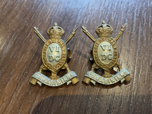 Gradia Militaria -  6th dragoon guards The Carabiniers collar badges.