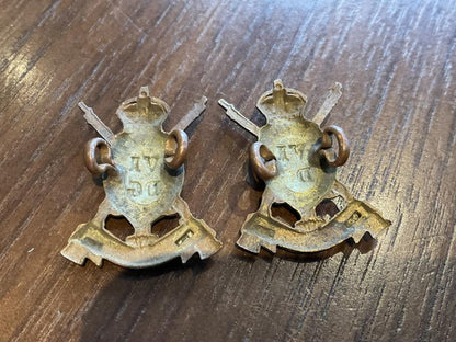 6th dragoon guards The Carabiniers collar badges.