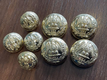 Gradia Militaria -  Anodised Essex Regiment buttons - large x 4 medium x 4.