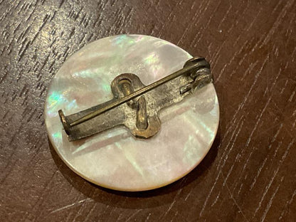 HMS Marshal Soult pearl button sweetheart brooch.