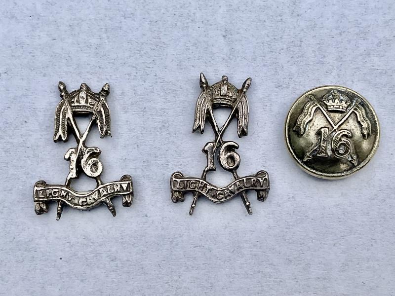 Gradia Militaria -  WW2 Indian 16th Light Cavalry 1922-47 collars & button.