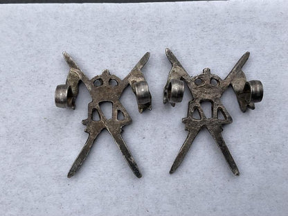 WW2 Indian Army 44th Cavalry, 1941-43 collar badges.