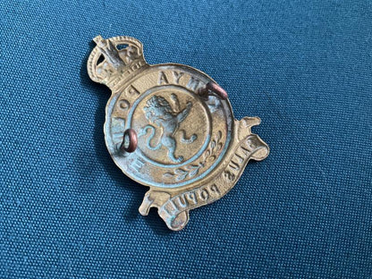 K/C Kenya Police 1st issue non-voided brass cap badge