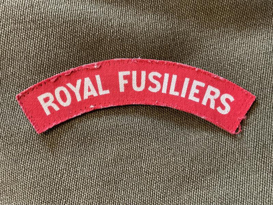 Gradia Militaria -  WW2 printed Royal Fusiliers shoulder title (removed from uniform)